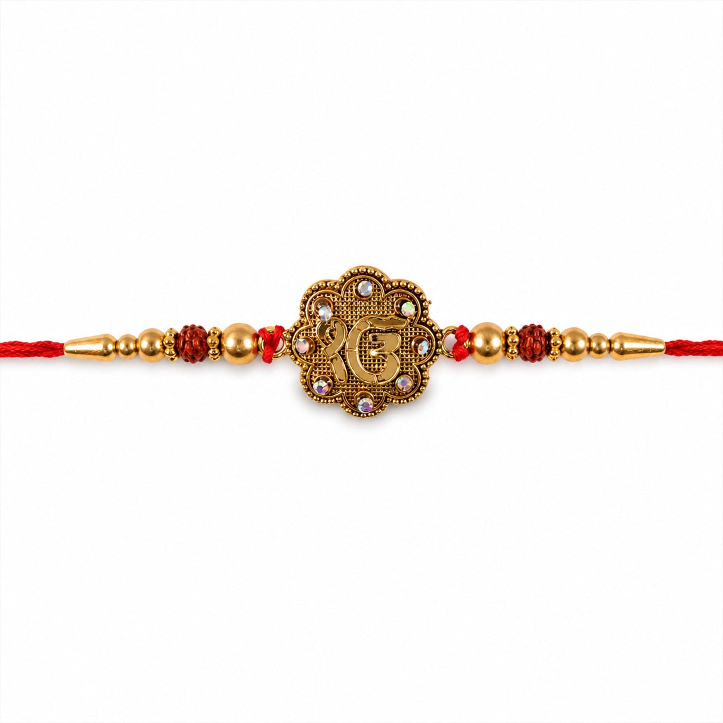 Festive Rakhi with appealing stone embellishments