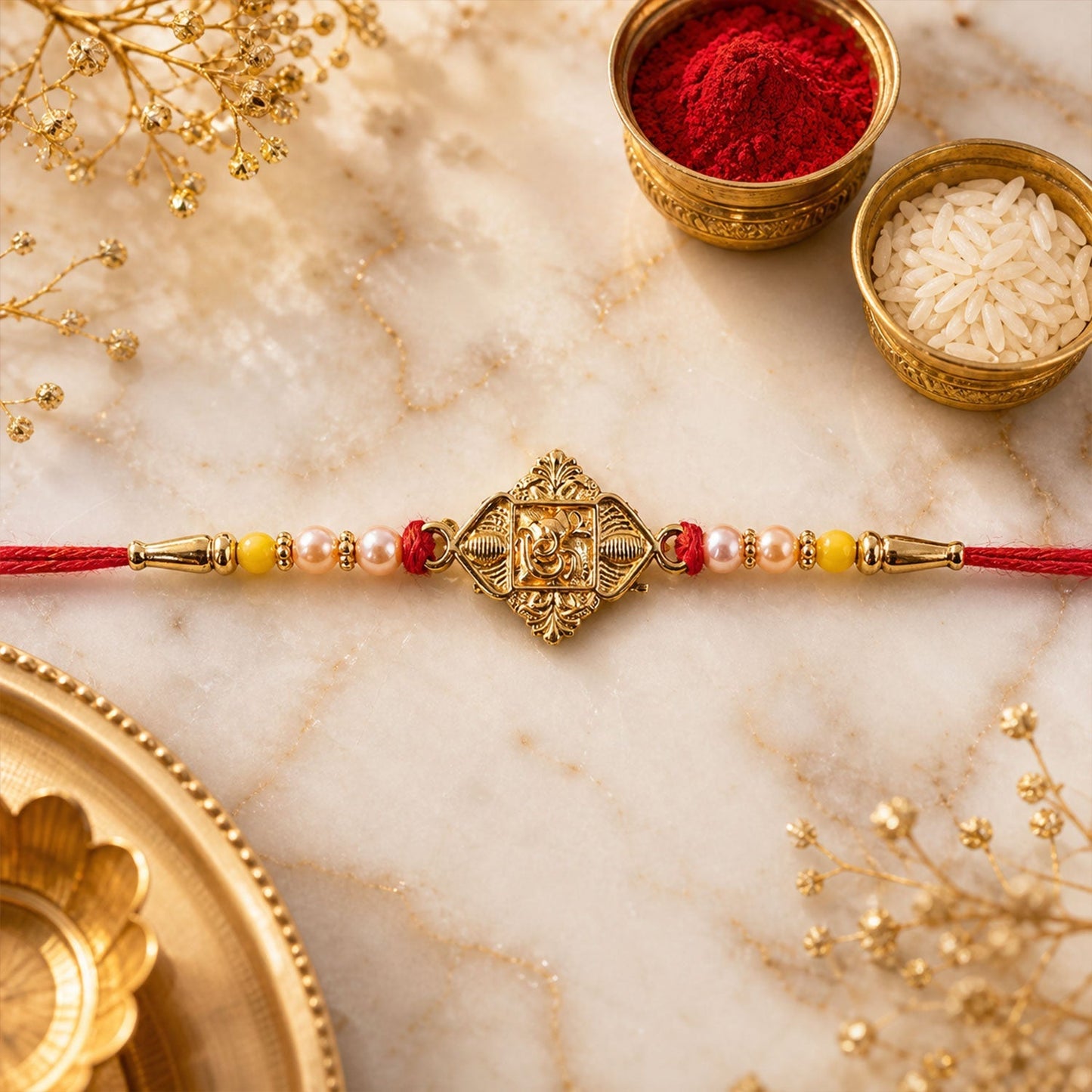 Beautiful Lord Ganesha Rakhi with traditional craftsmanship