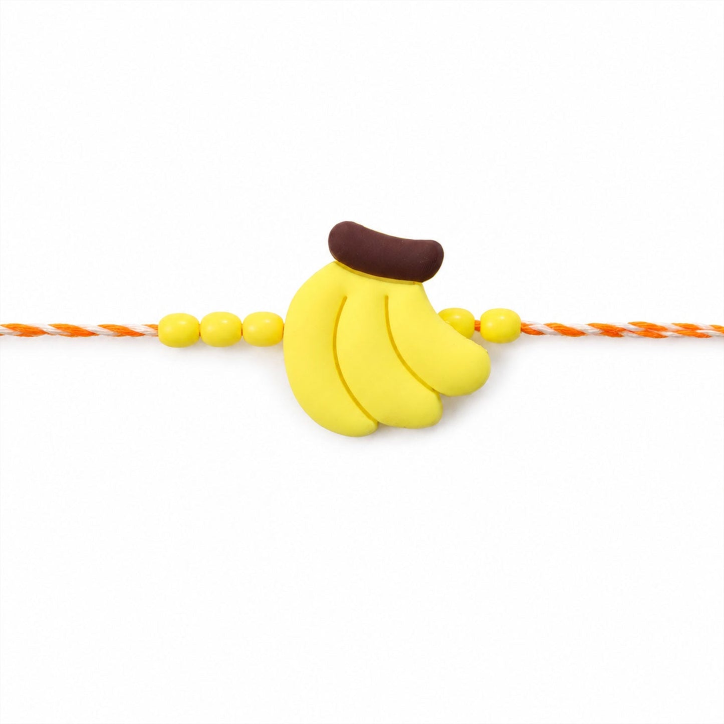 Festive display of yellow banana Rakhi for Raksha Bandhan