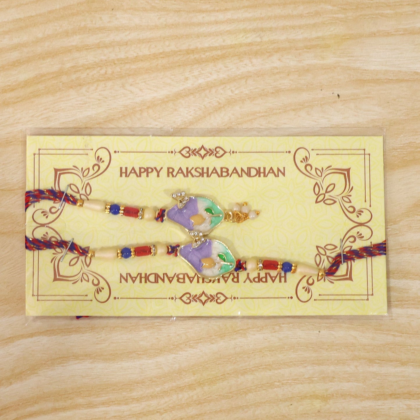 Beautifully crafted purple floral Kundan Rakhi, celebration of sibling bonds during Raksha Bandhan