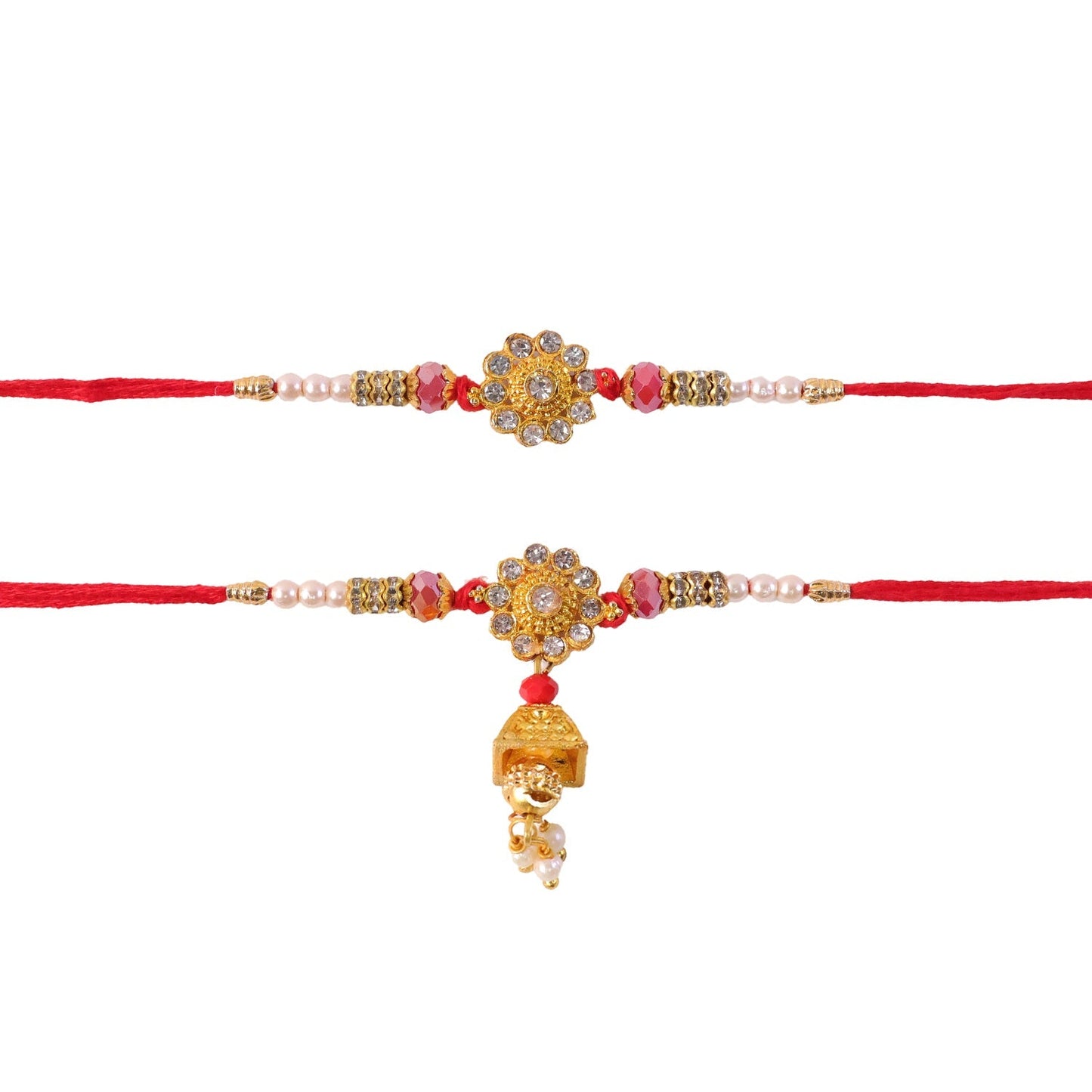 Luxury designer rakhi with floral motif, ideal for siblings during Raksha Bandhan