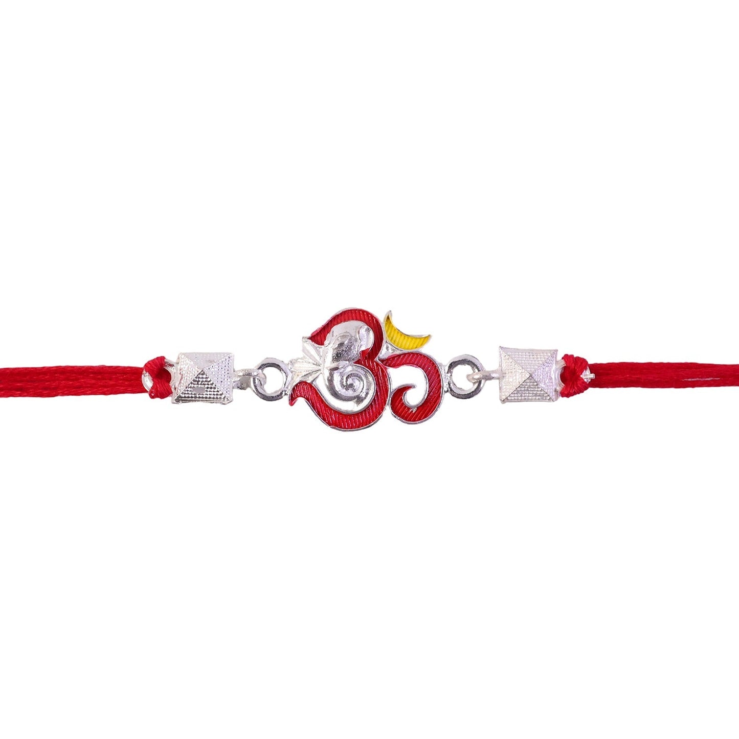 Stylish silver Om Ganesha motif perfect for brotherly love and festival celebrations