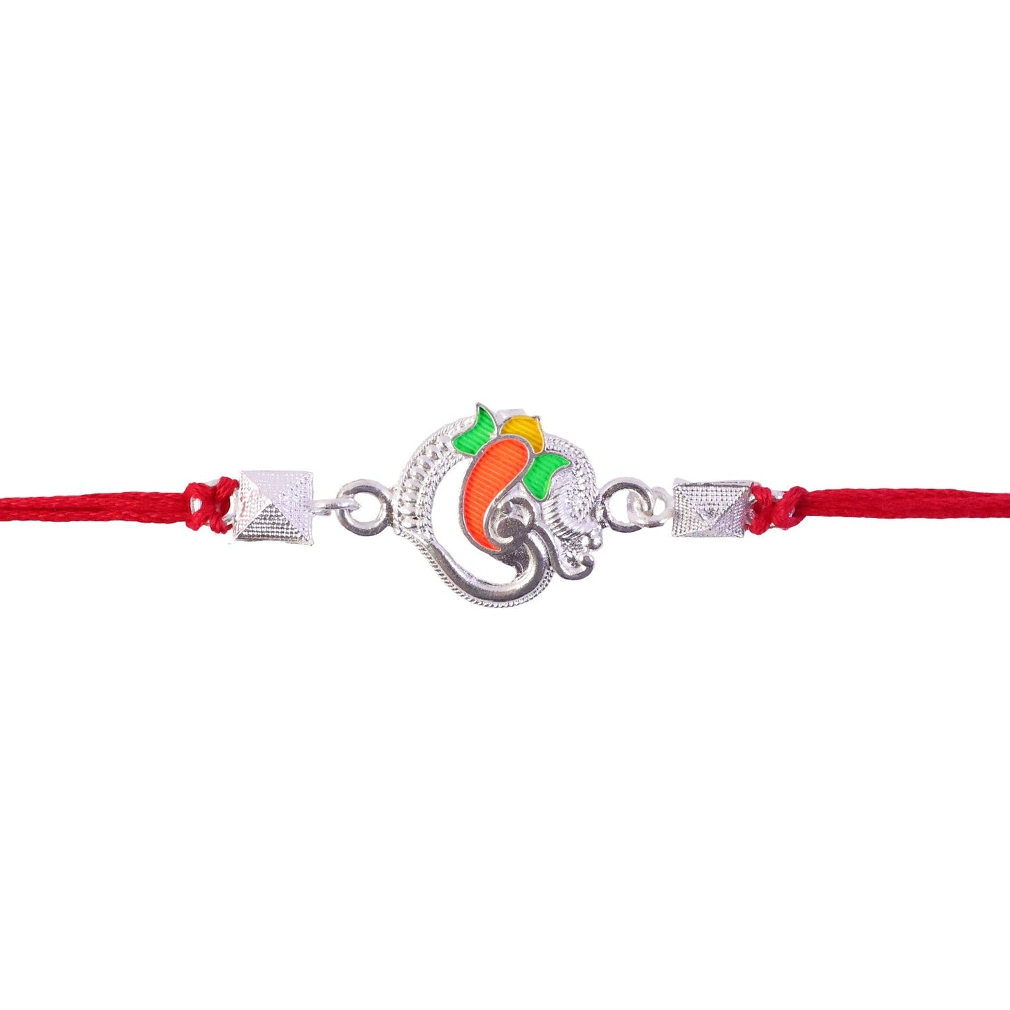 Elegant Silver Om Ganesha Rakhi for brothers of all ages