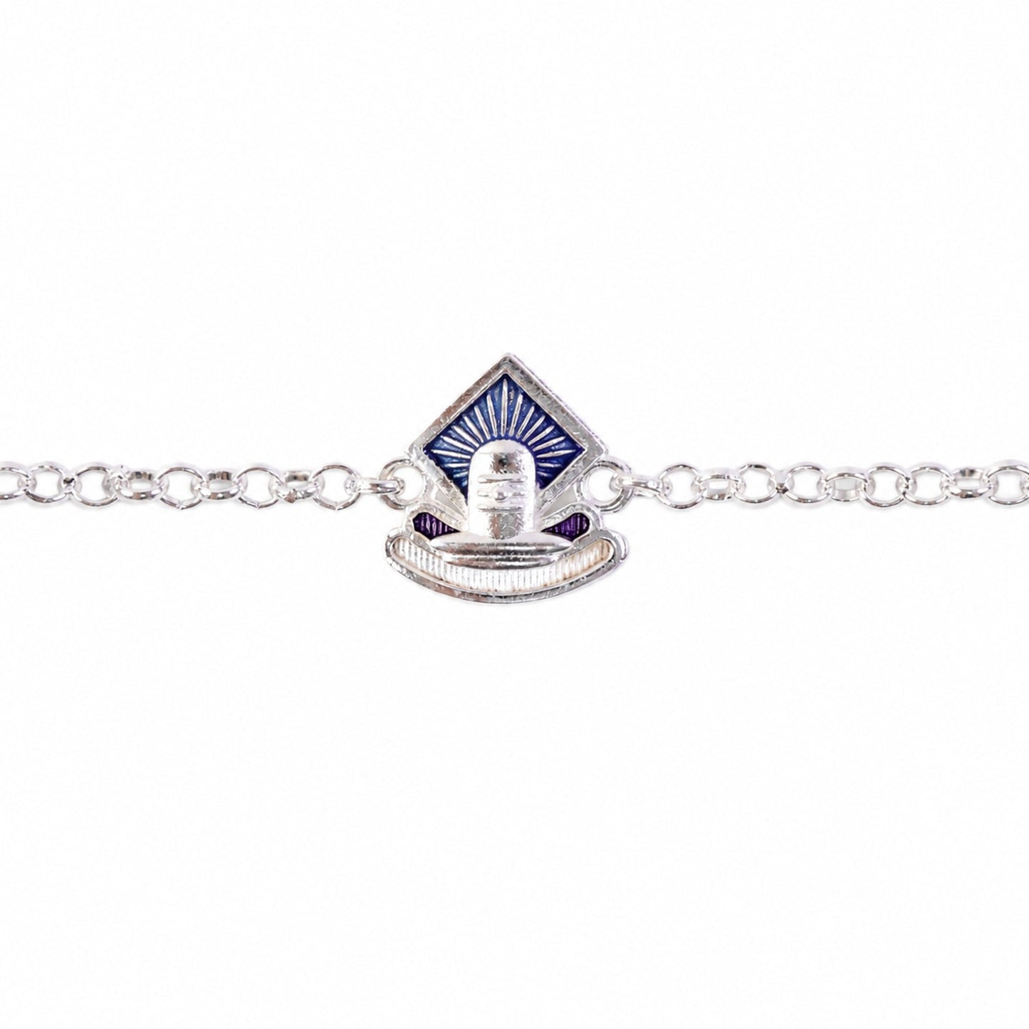 Premium Shiv Lingam enamel chain bracelet Rakhi showcasing festive appeal