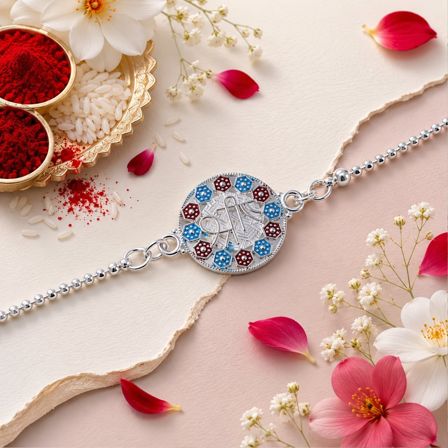 Stylish enamel charm Rakhi suitable for brothers of all ages