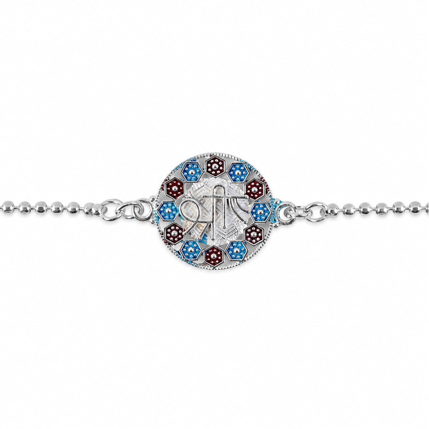 Designer enamel charm chain Rakhi for brothers — perfect festive gift
