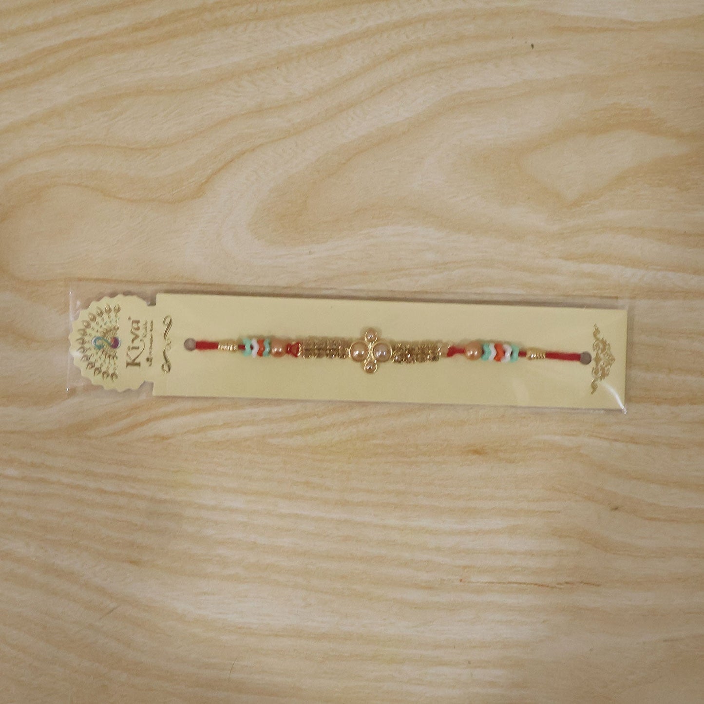 Kundan Pearl Diamond Bead Crystal Fancy Thread Rakhi for Brother