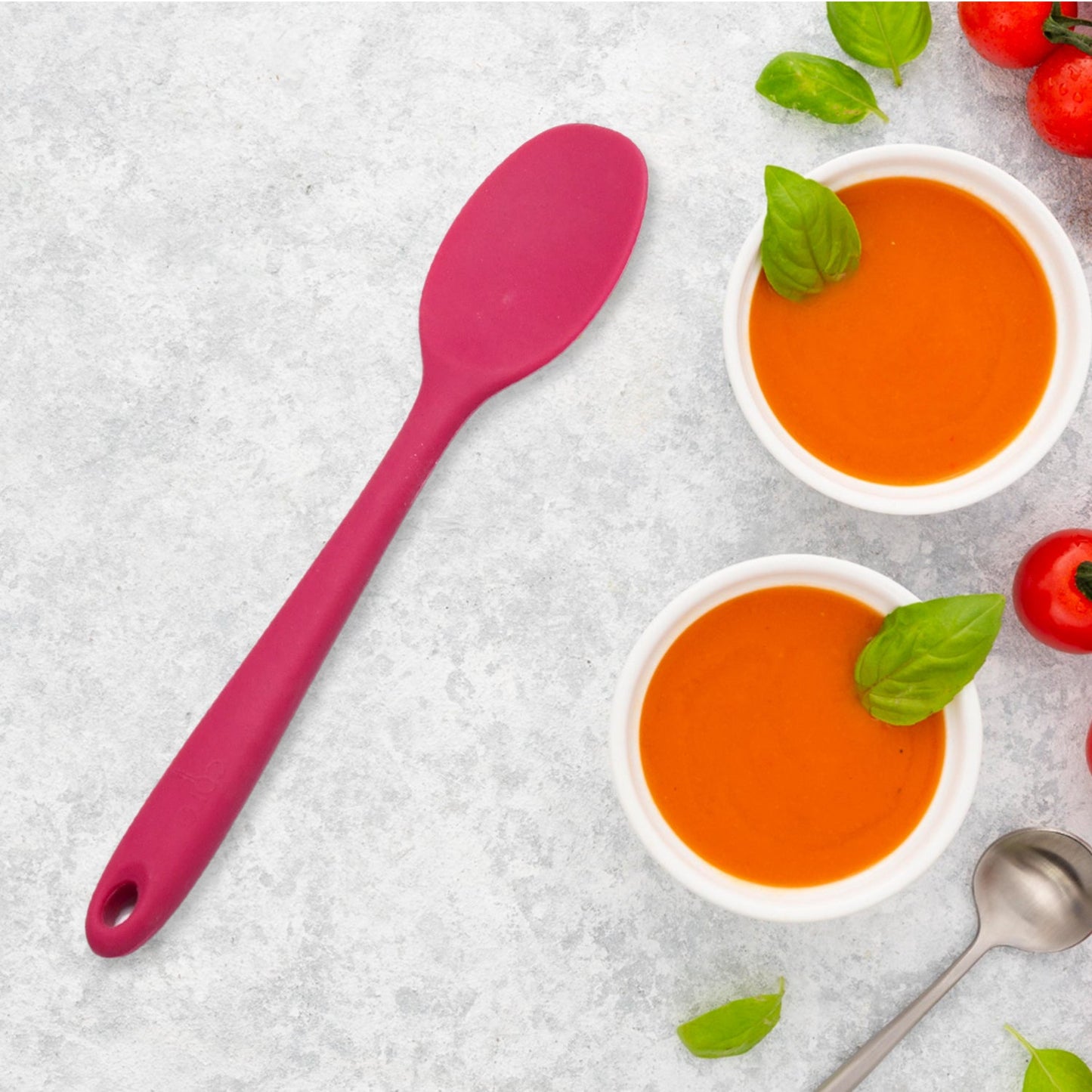 Multipurpose Silicone Spoon, Silicone Basting Spoon Non-Stick Kitchen Utensils Household Gadgets Heat-Resistant Non Stick Spoons Kitchen Cookware Items For Cooking and Baking (6 Pcs Set)
