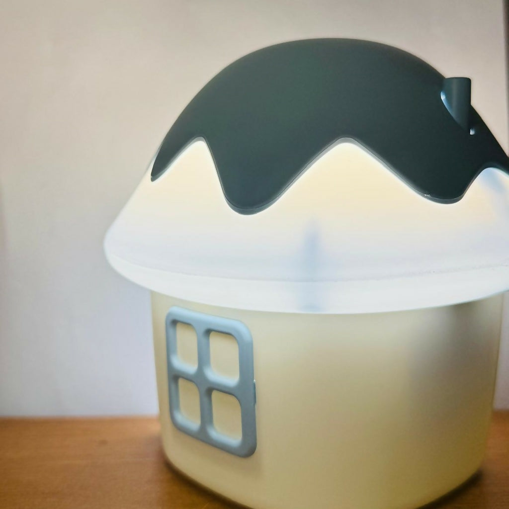 Cute Mushroom House LED Night Lamp with Cartoon Figure for Kids Room