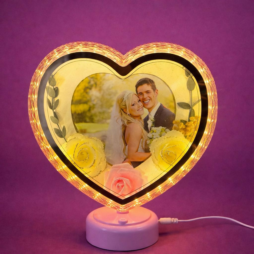 Heart Shape LED Photo Frame Romantic Light Gift for Couple