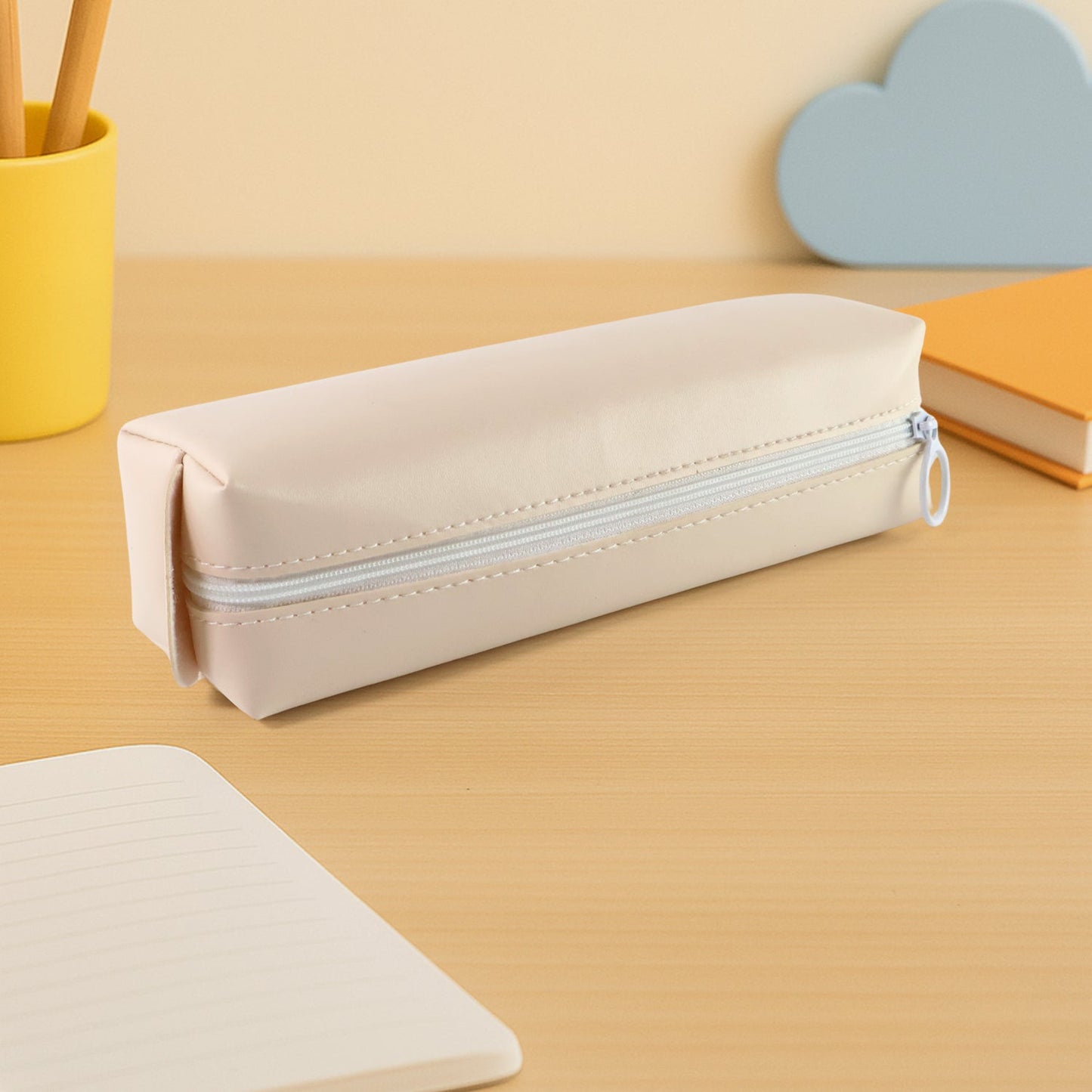 Slim PU Leather Pencil Pouch - (1 Pc)