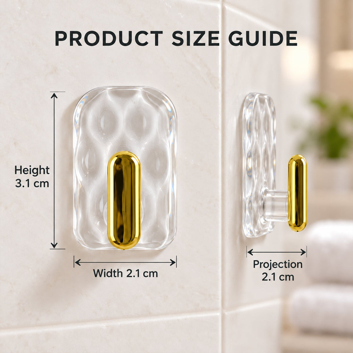 Transparent Self Adhesive Wall Hooks for Kitchen and Home Storage (6 Pc)