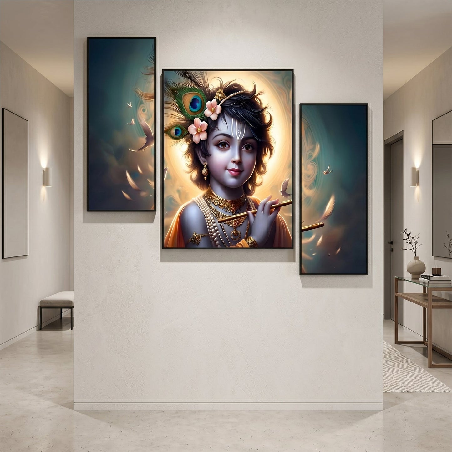 Divine Krishna flute painting