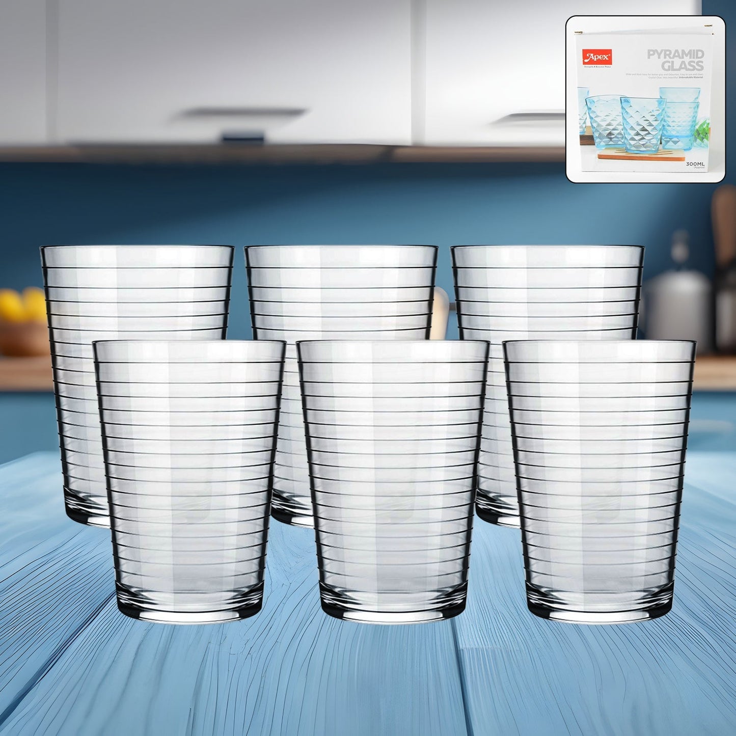 Apex Pyramid Ringo Plastic Glass â€“ 300ml Approx | Durable, Crystal-Clear Tumbler