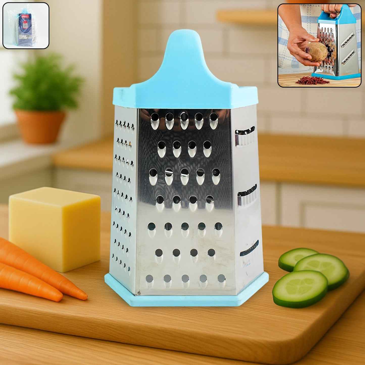 Ritu 7-in-1 Steel Grater â€“ Hexa Design