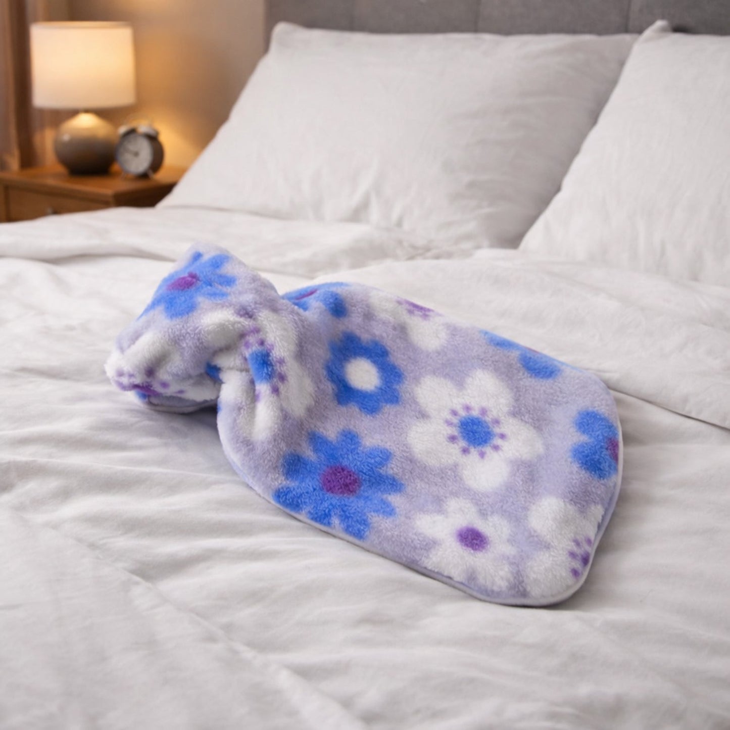 Floral Printed Soft Plush Hot Water Bag And Cover (19x12 Cm)