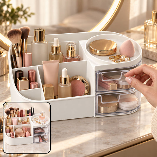 Multi-Functional Plastic Vanity Storage Box