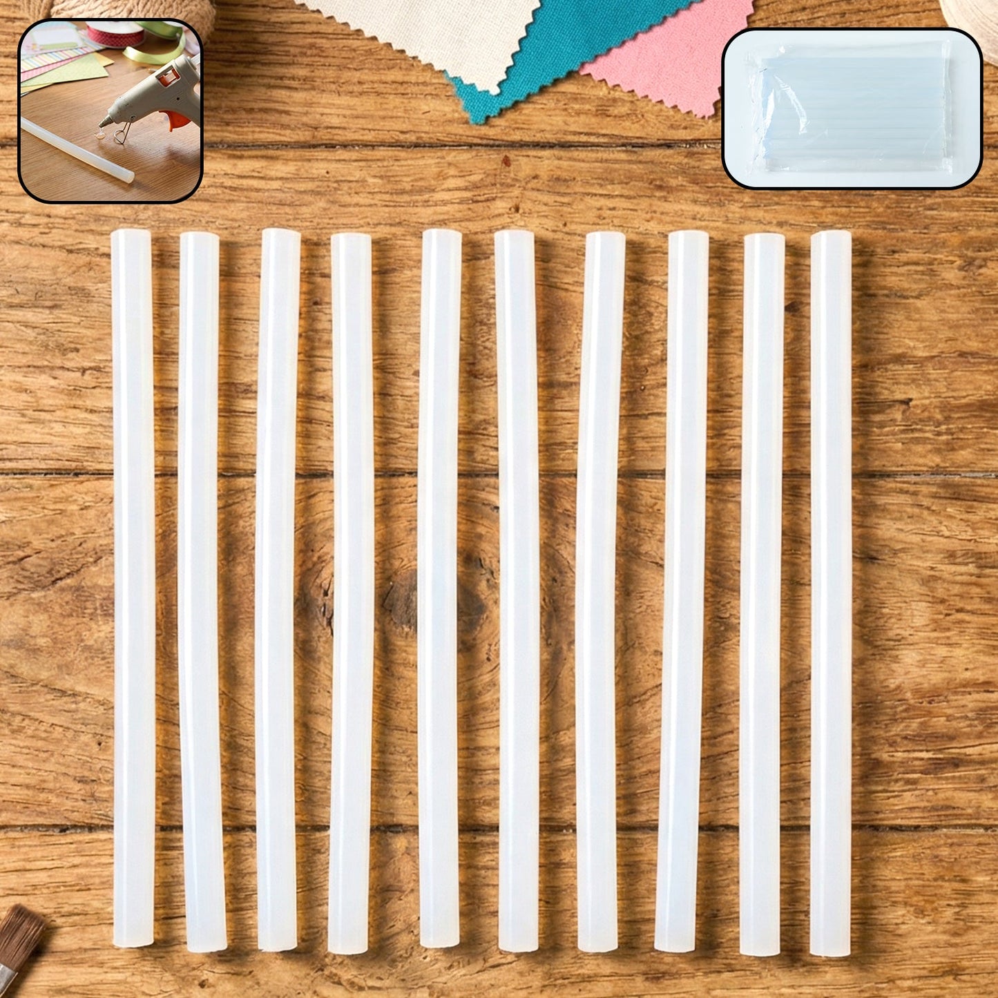 Hot Glue Stick Set 20 cm – Strong Adhesive Glue Sticks for Craft (10 Pc)