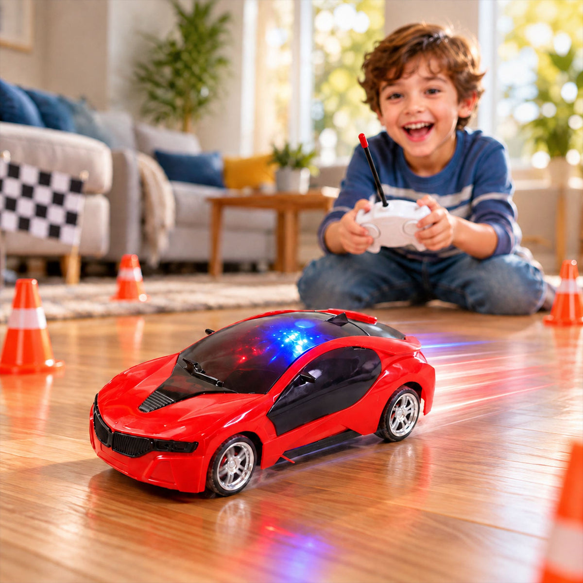 Remote control car toy kids lights