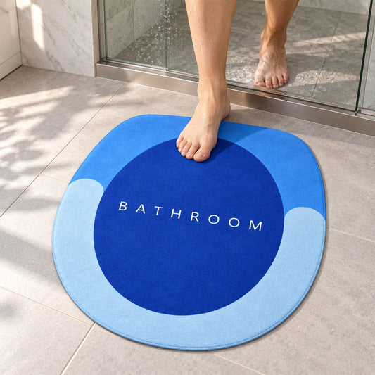 Rounded circle design bath rug anti slip