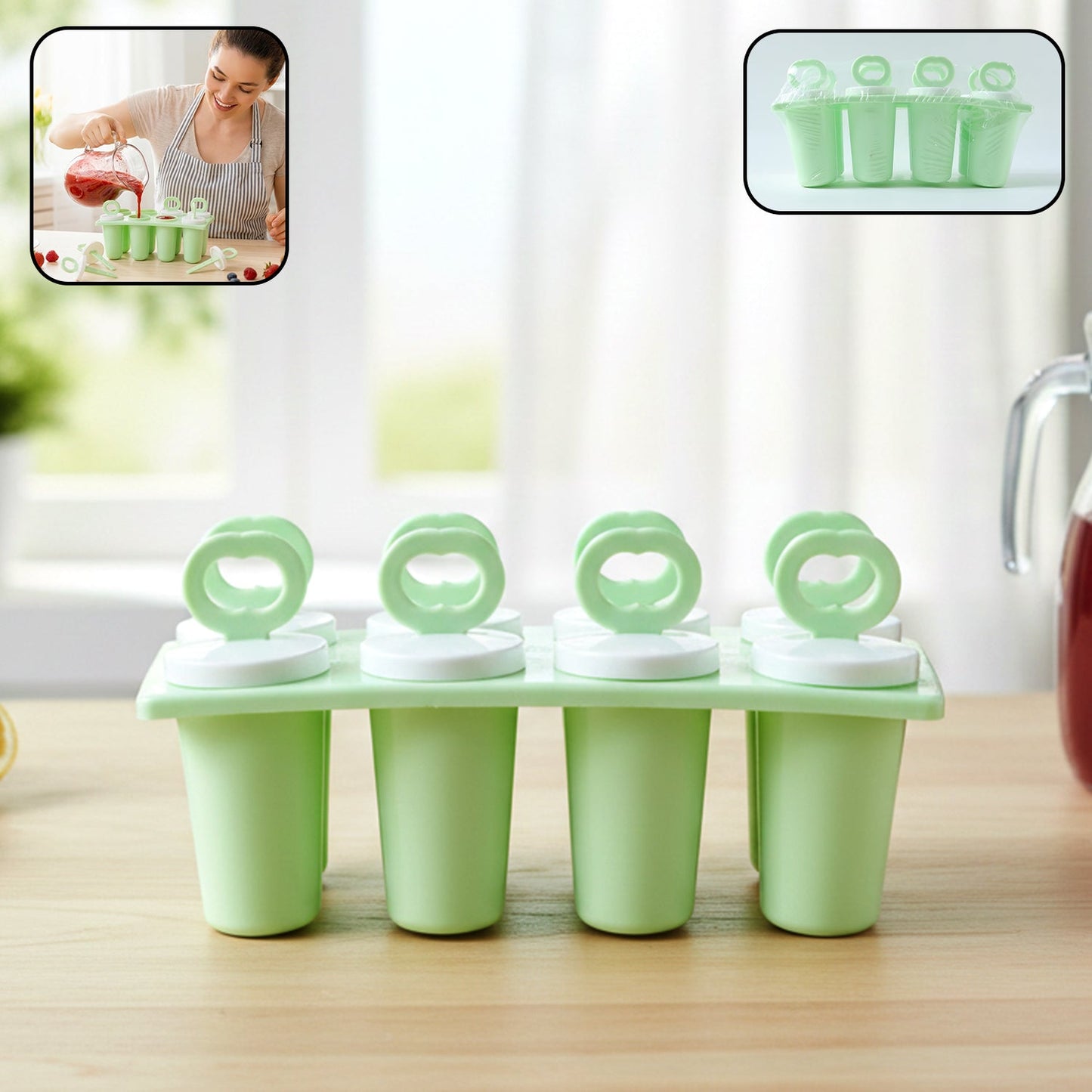 plastic ice cream popsicle maker 8 pc set
