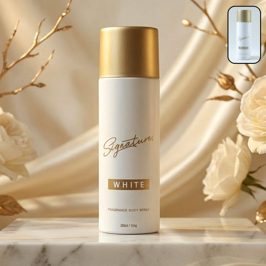 Signature premium white fragrance body spray 200 ml bottle