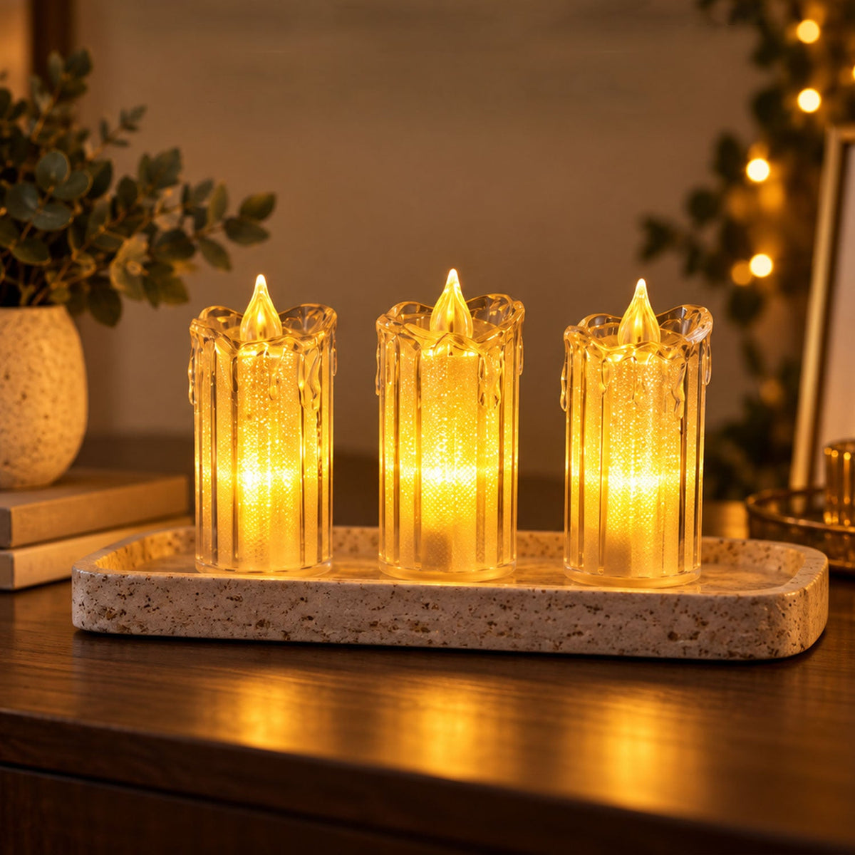 Battery pillar candles decor