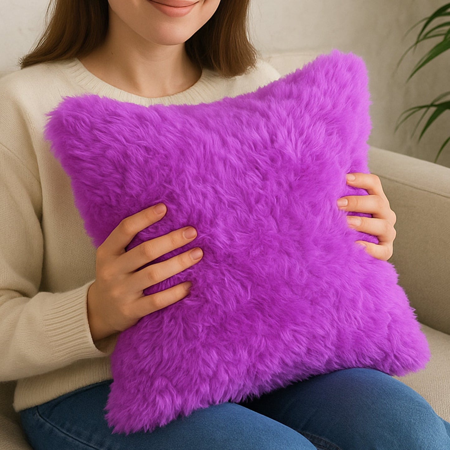 Super Soft Fluffy Cushion Pillow (1 Pc, Mix Color)
