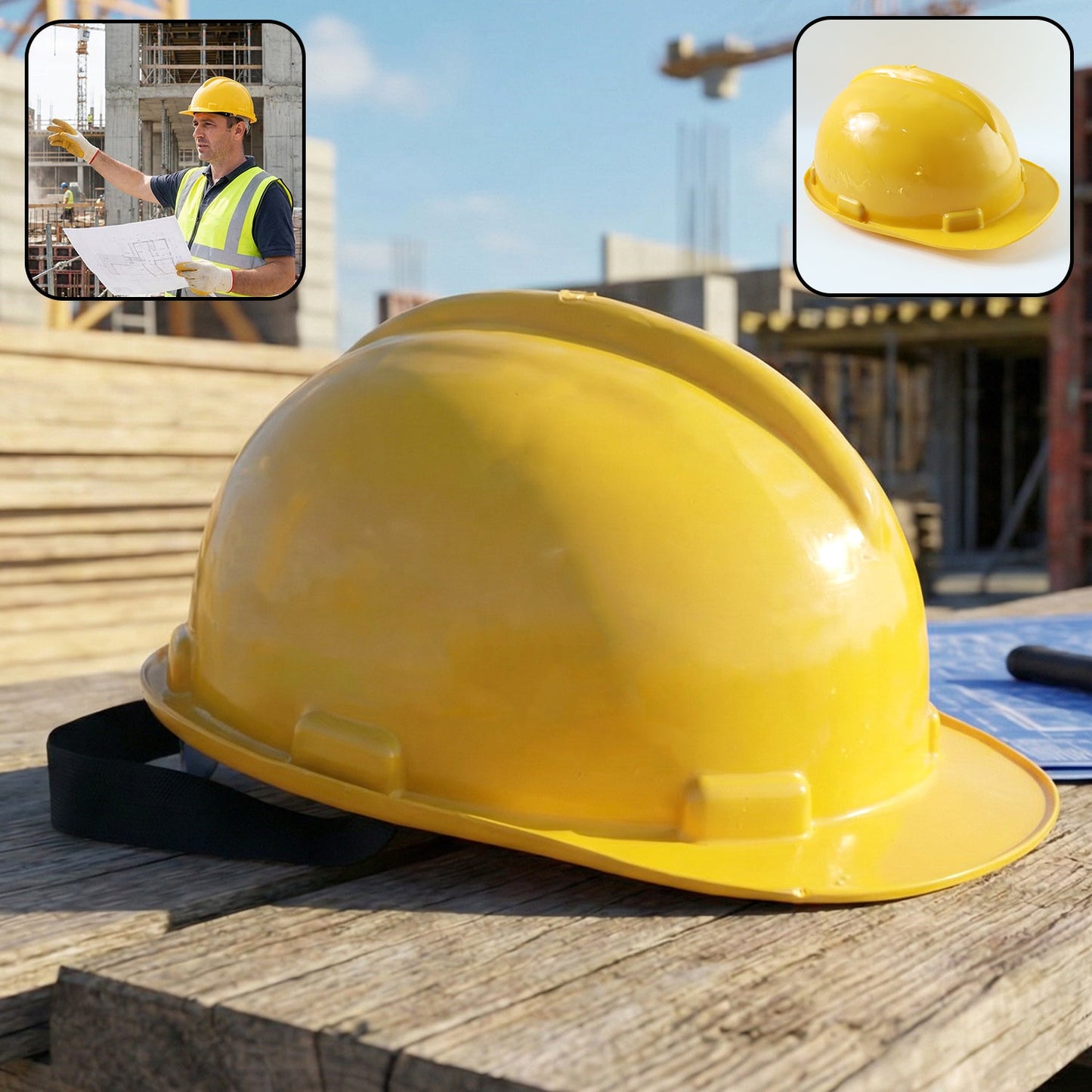 B-Grade Yellow Safety Helmet / Industrial Protective Hard Hat (1 PC)
