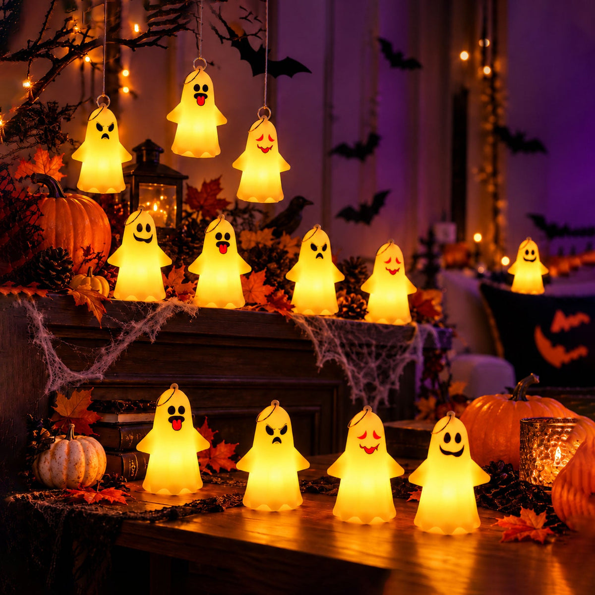 Cute ghost LED night lamps Halloween decor