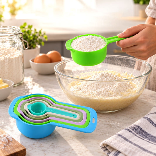Plastic Measuring Spoons for Kitchen (6 pack)