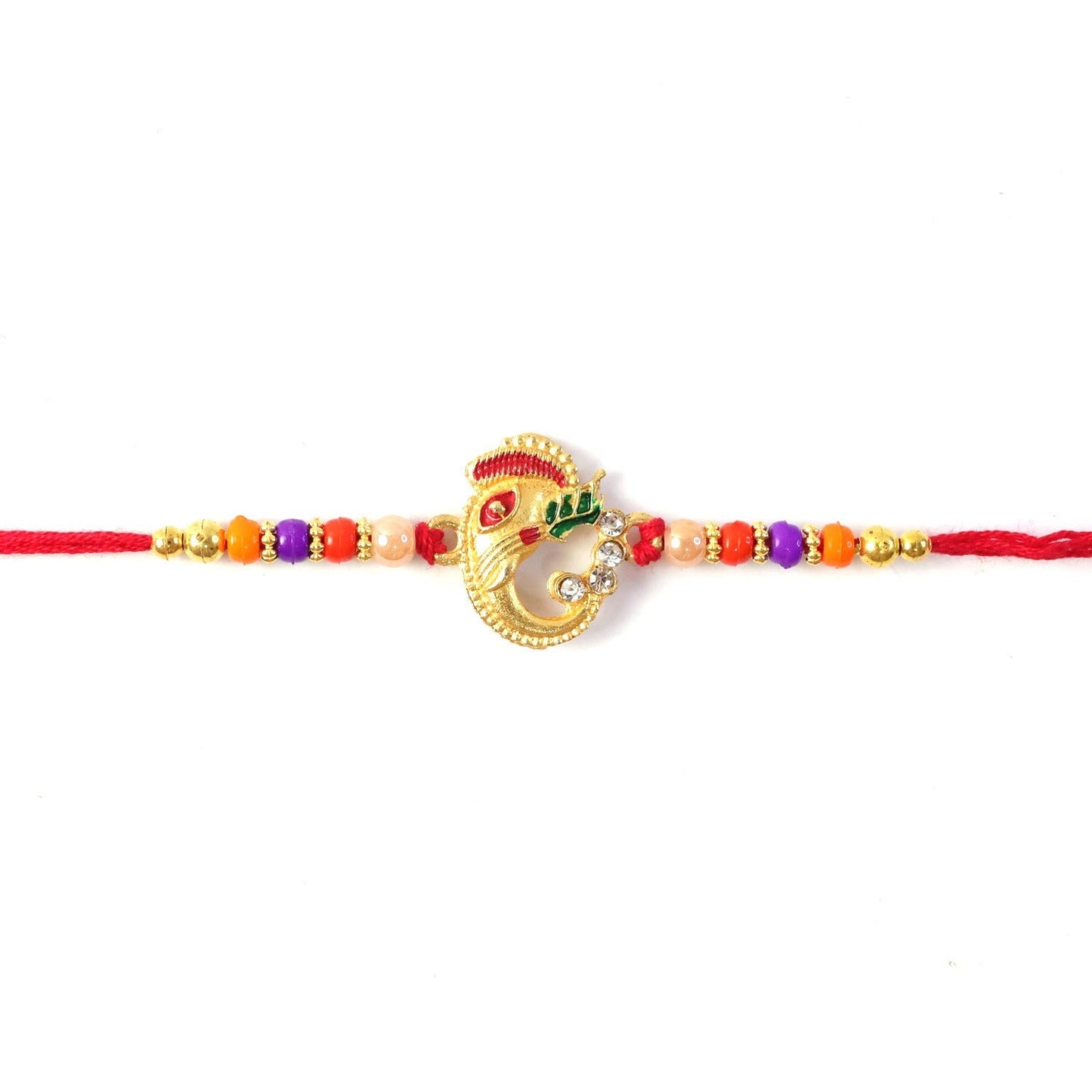 Traditional Ganesh Rakhi with soft thread and beads