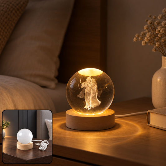 3D Crystal Ball lamps for Bedroom 3D Lamps for Home Decoration 3D Crystal Ball Night Light Gifts for Women Gifts for Men Room Decor Items for Bedroom for Friend and Family (1 Pc)