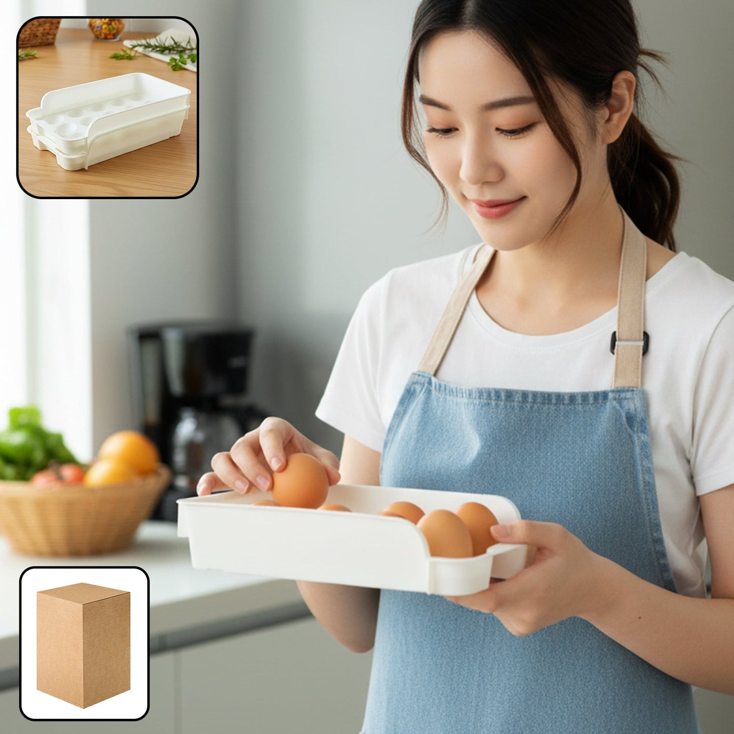 plastic egg storage tray holder set 2 pc