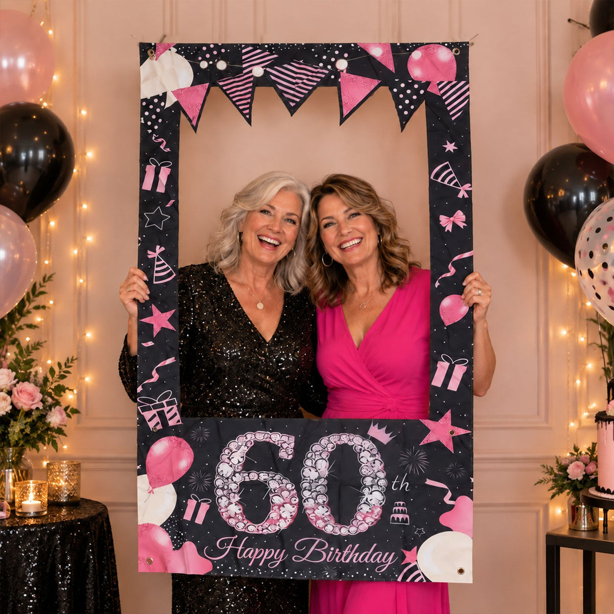 Birthday photo booth backdrop curtain party
