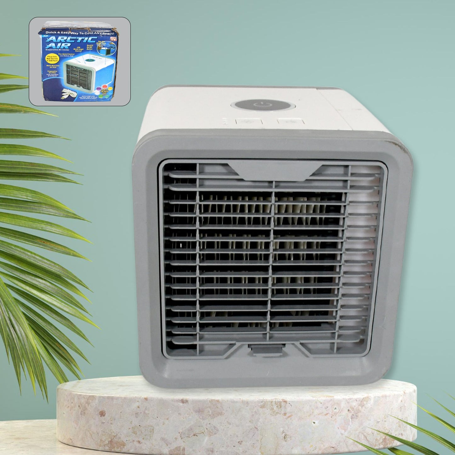 Mini Portable Air Cooler, Personal Space Cooler Easy to fill water and mood LED light and portable Air Conditioner Device Cool Any Space like Home Office (B -Grade)Â 
