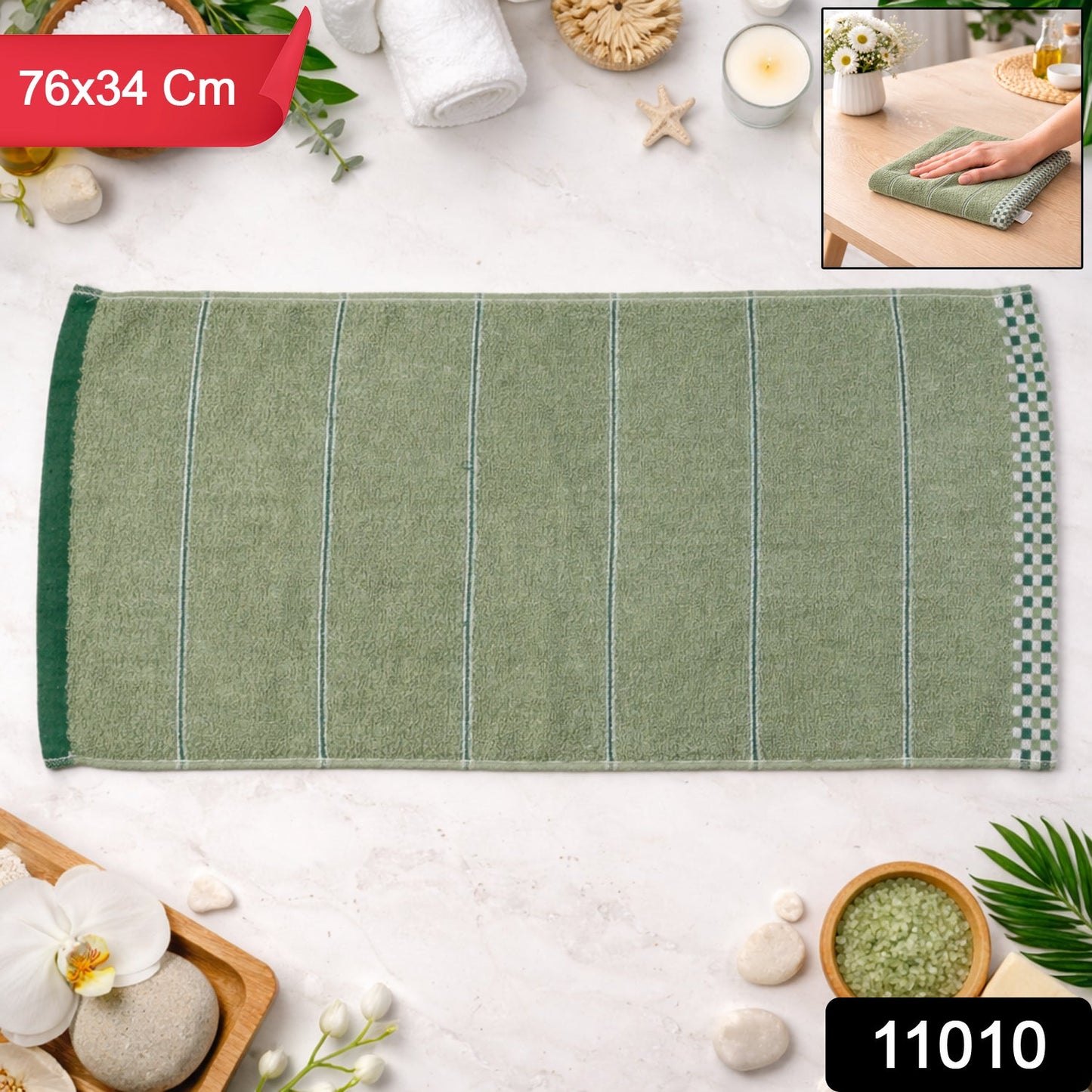 Multipurpose Soft Cotton Bath Towel (1 Pc, 76x34 Cm)