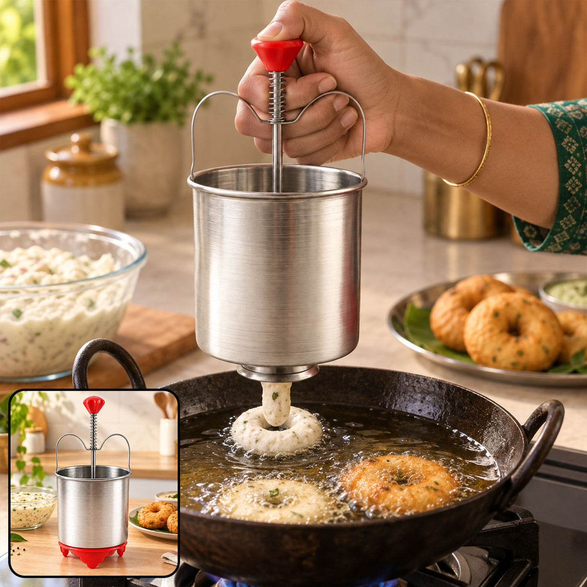 Kitchen Appliances - Medu Wada Vada Donut Maker Dispenser