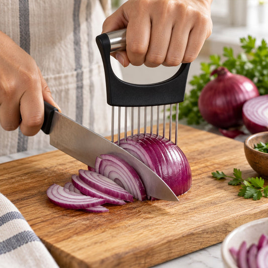Tomato Slicer Holder, Stainless Steel Prong Holder for Even Tomato Slices (1 Pc)