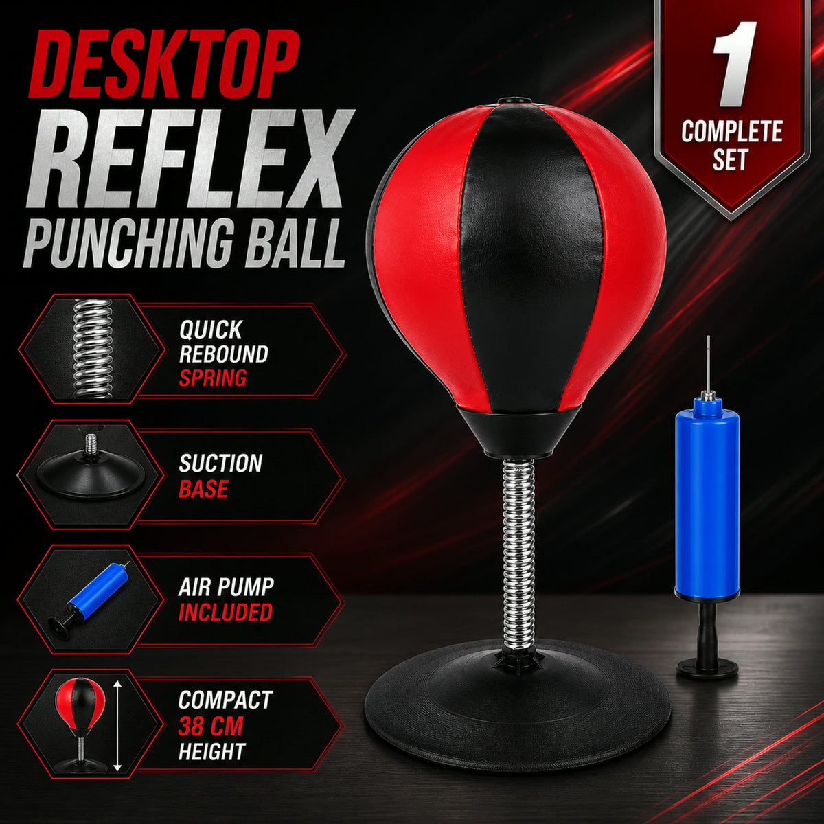 Inflatable Desktop Punching Bag  Stress Relief & Reflex Training