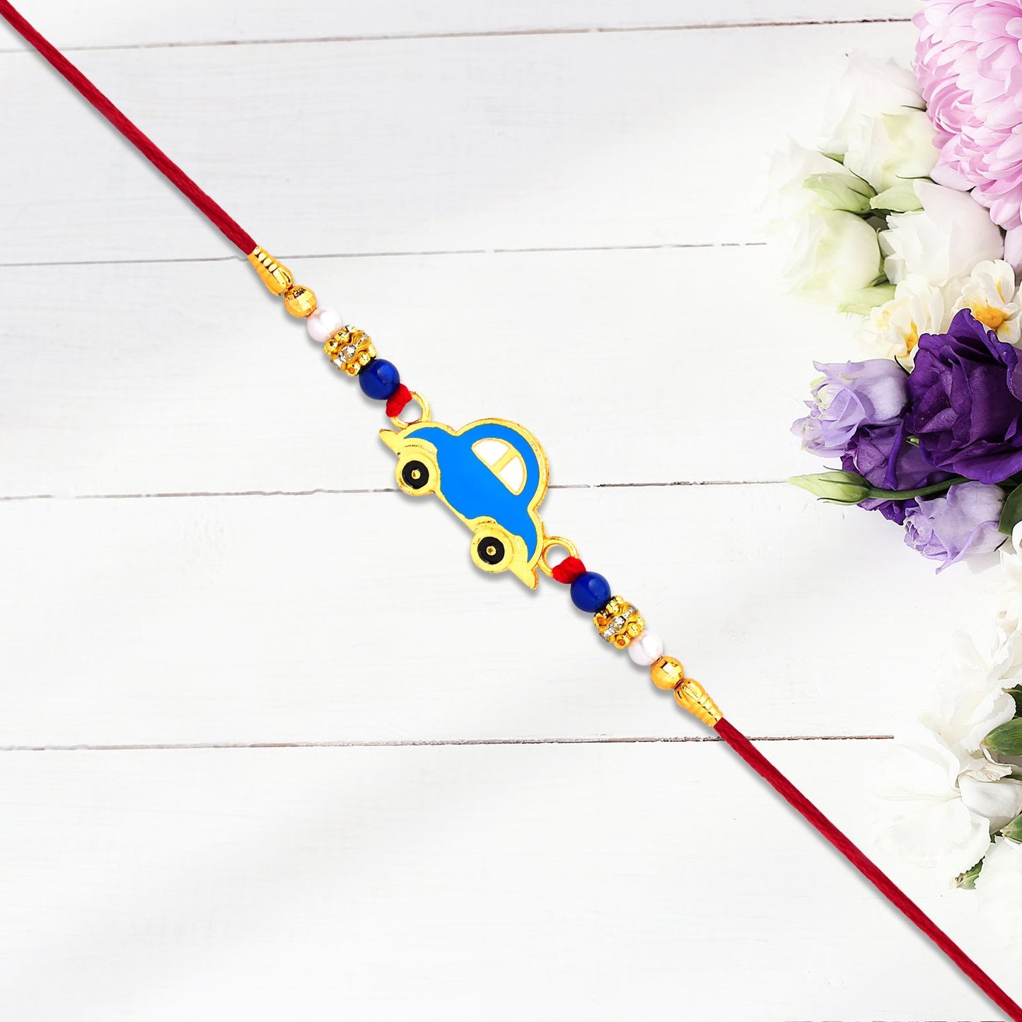 Kids car design Rakhi with vibrant colors, ideal for brother's celebration