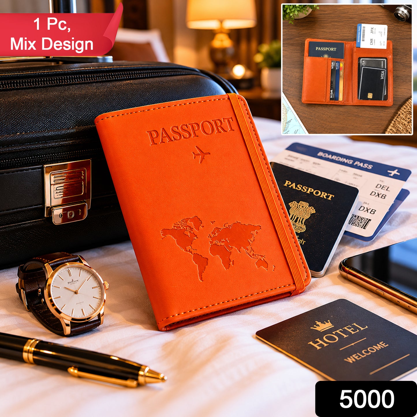 Premium Multifunction Travel Passport Holder & Wallet (15x11cm / 1 Pc)