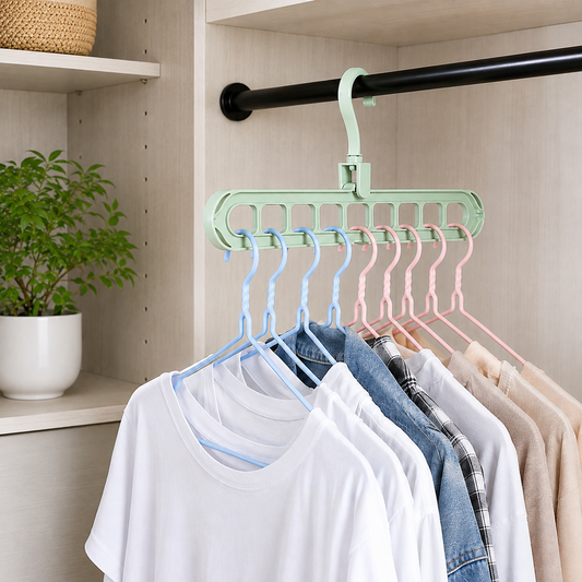 Plastic Hanging Hook - Multi-Hole Wardrobe Organizer for Clothes Storage & Display