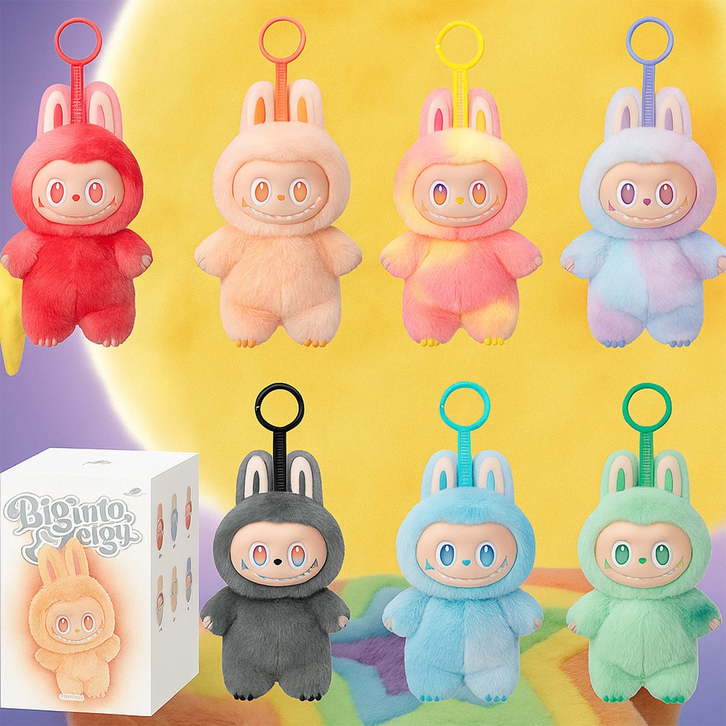 Plush Toy Cartoon Keychain with Hook Assorted Colorful Animal Design  Have a Seat Vinyl Plush Blind Box 1 Pc (Mix Design)