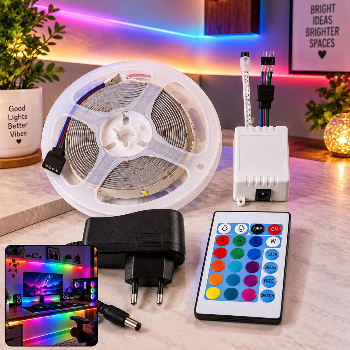 Color changing strip light home