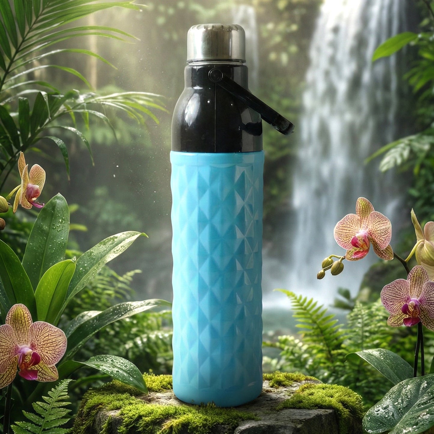 Plastic 1100 ML Approx Diamond Texture Sports Water Bottle (1 Pc)