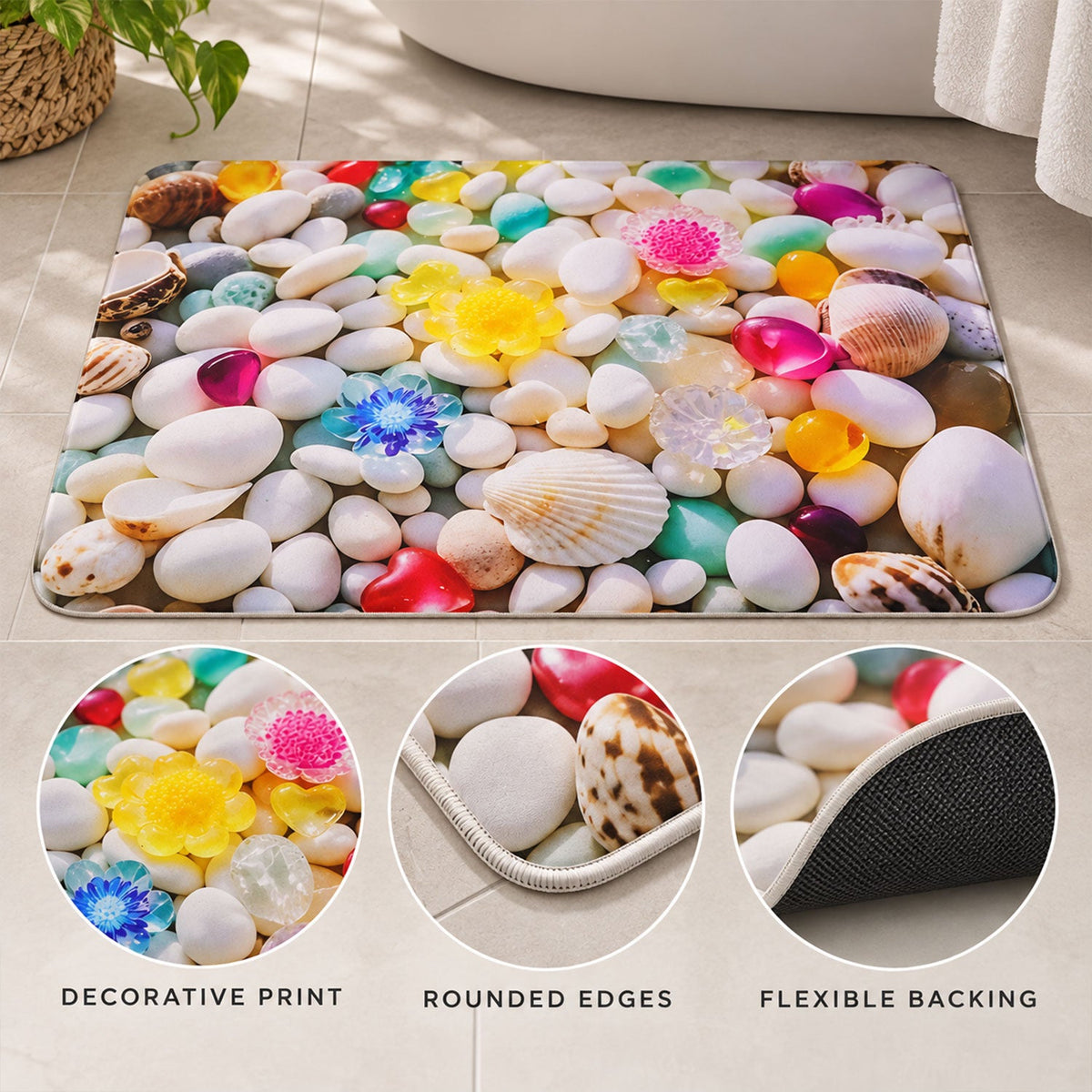 Water absorbent rug bathroom