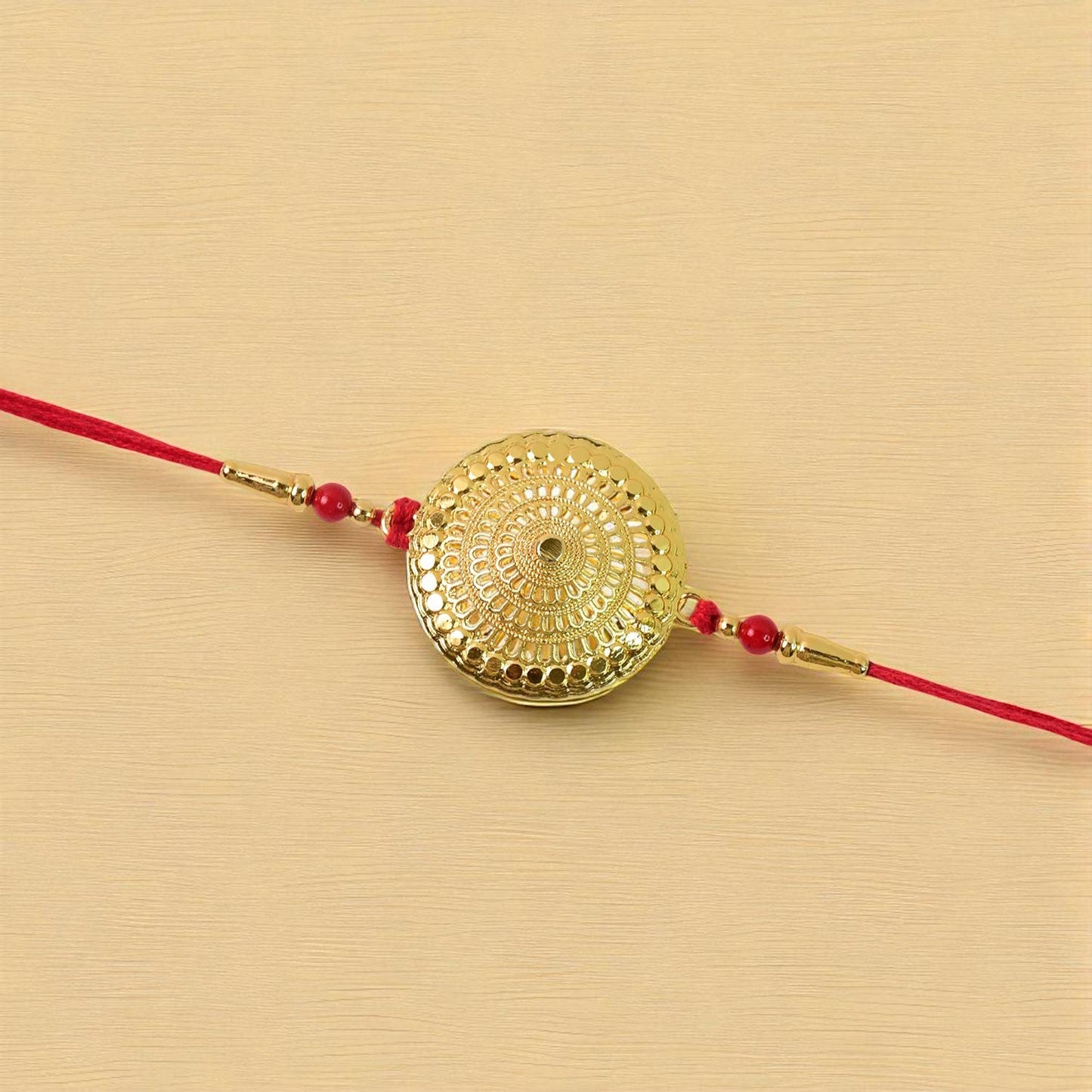 Variety of gold accent rakhis in the festive Raksha Bandhan set for brothers