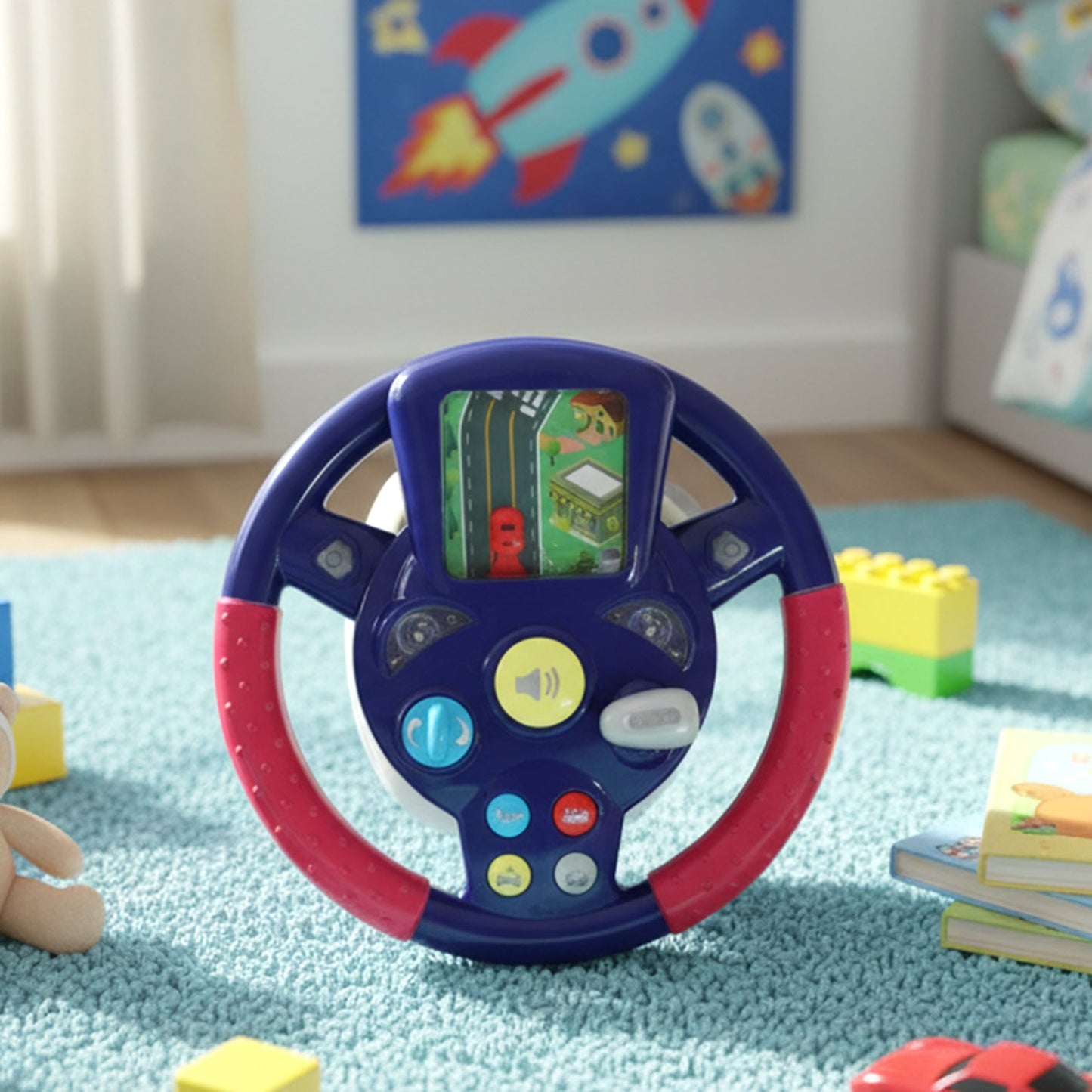 Musical Steering Wheel Driving Toy (1 Pc)