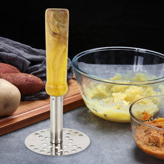 Steel pav bhaji masher ergonomic handle